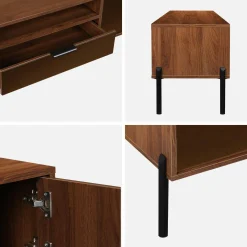 Vintage walnoot TV-meubel met houteffect 151,5 cm