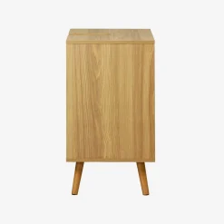 Vintage wastafelonderkast met houtdecor