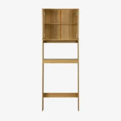 Vintage WC-kast met houtdecor