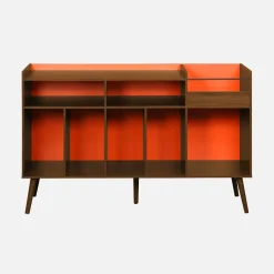 Vintage XL platenspeler kastje tweekleurig 130cm