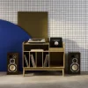 Vinyl opbergmeubel met houtdecor