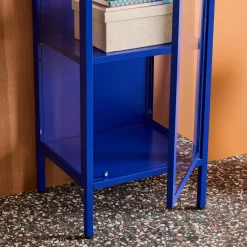Vitrinekast gehard glas en staal 1 deur 160cm