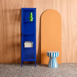 Vitrinekast gehard glas en staal 1 deur 160cm