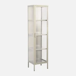 Vitrinekast gehard glas en staal 1 deur 160cm