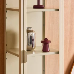 Vitrinekast gehard glas en staal 1 deur 160cm