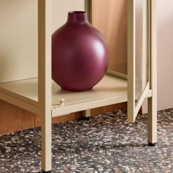 Vitrinekast gehard glas en staal 1 deur 160cm