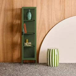 Vitrinekast gehard glas en staal 1 deur 160cm