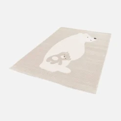 Vloerkleed beige/crème, teddybeer