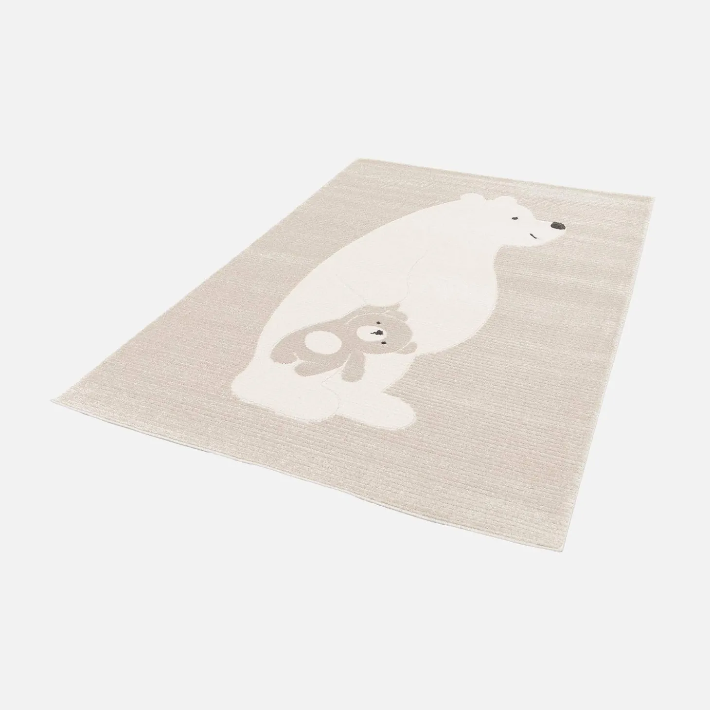 Vloerkleed beige/crème, teddybeer
