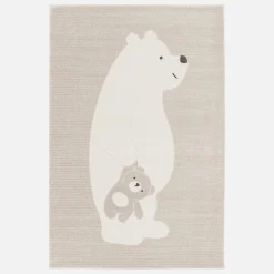 Vloerkleed beige/crème, teddybeer