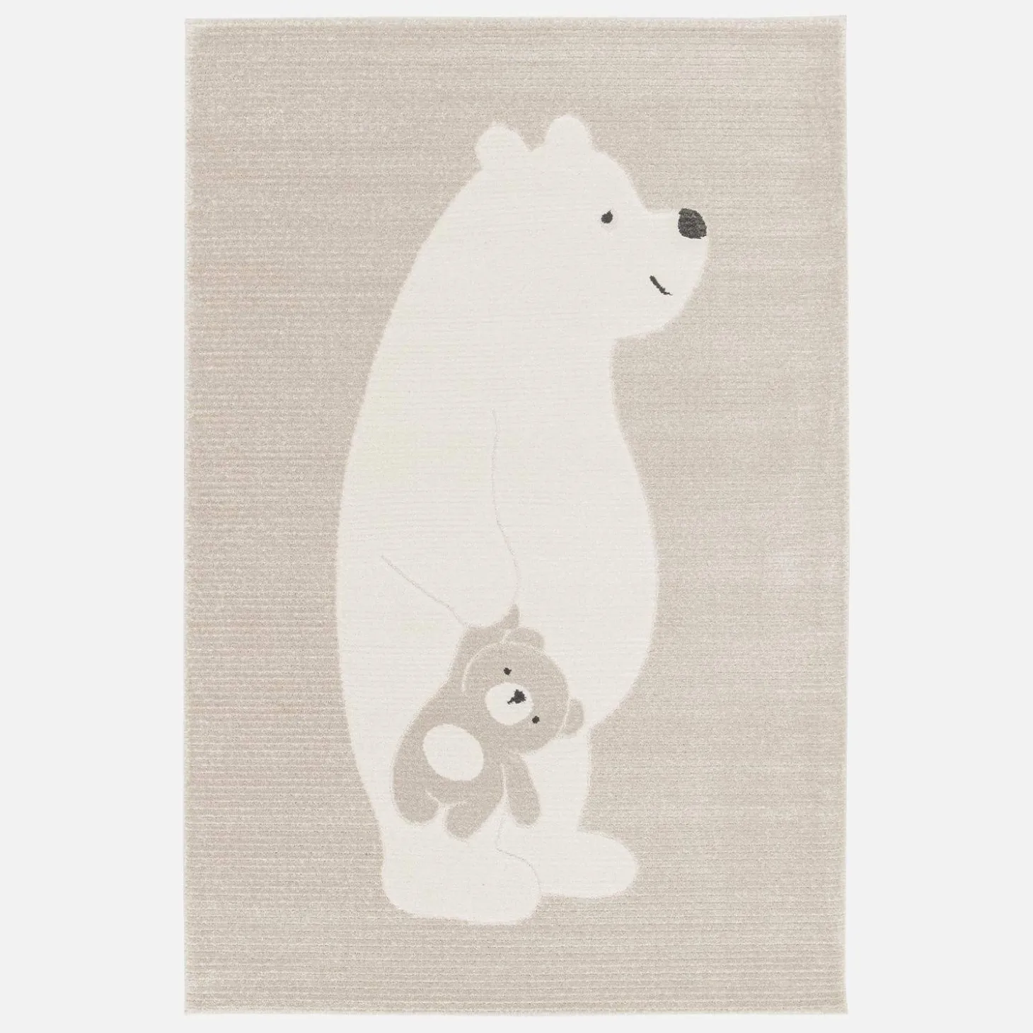 Vloerkleed beige/crème, teddybeer