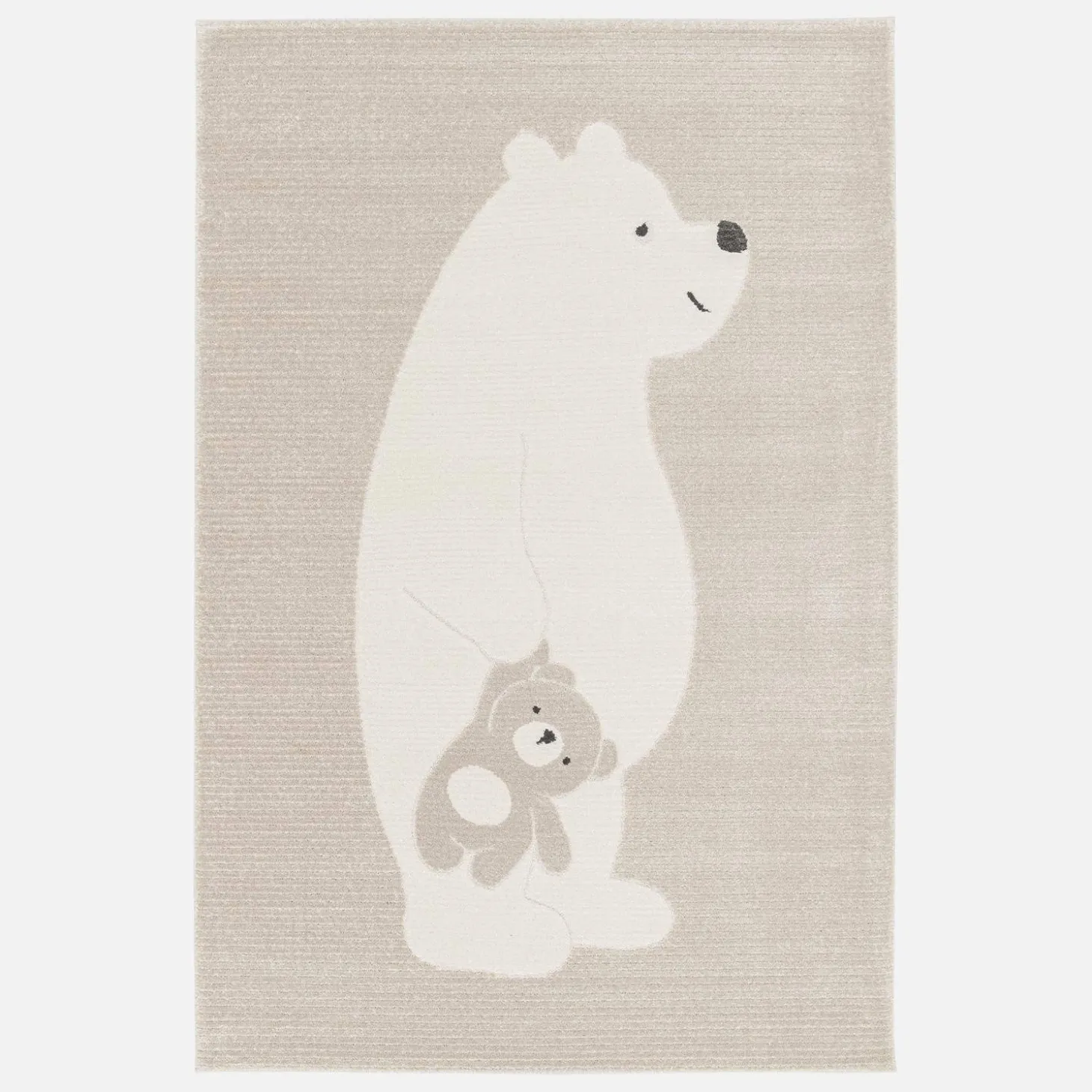 Vloerkleed beige/crème, teddybeer