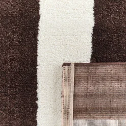 Vloerkleed bruin-wit gestreept voor binnen