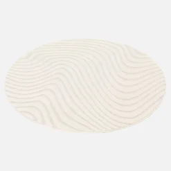 Vloerkleed interieur met verhoogd golfpatroon crème