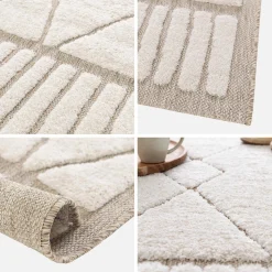 Vloerkleed met Berberpatroon beige en crème voor binnen