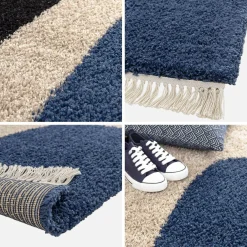 Vloerkleed met geometrisch patroon meerkleurig shaggy