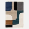 Vloerkleed met geometrisch patroon meerkleurig shaggy