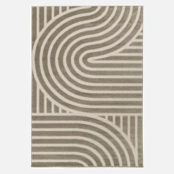 Vloerkleed met grafisch patroon taupe voor binnen