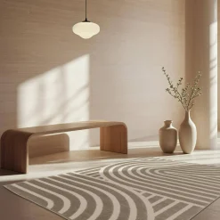 Vloerkleed met grafisch patroon taupe voor binnen