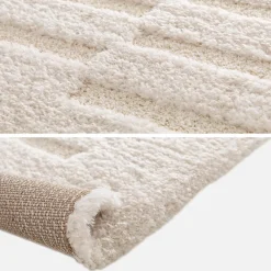 Vloerkleed met reliëfpatroon voor binnen crème