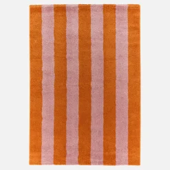 Vloerkleed oranje-roze gestreept voor binnen