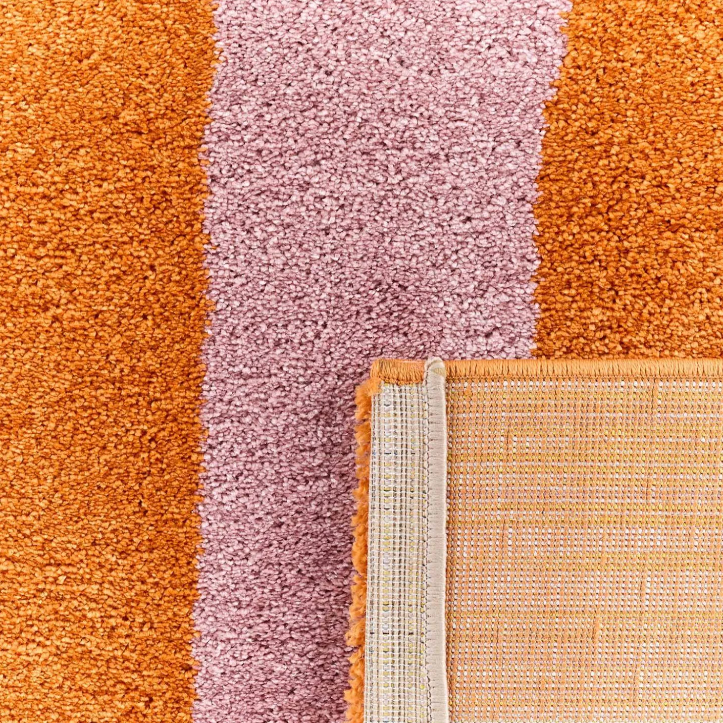 Vloerkleed oranje-roze gestreept voor binnen