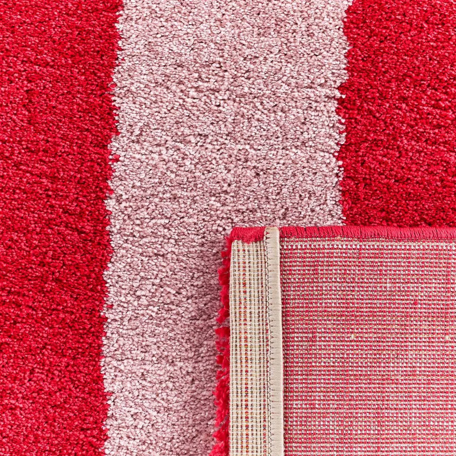 Vloerkleed rood-roze gestreept voor binnen