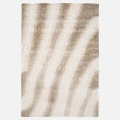 Vloerkleed voor binnen met beige gestreept patroon