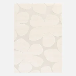 Vloerkleed voor binnen met bloemenpatroon crème