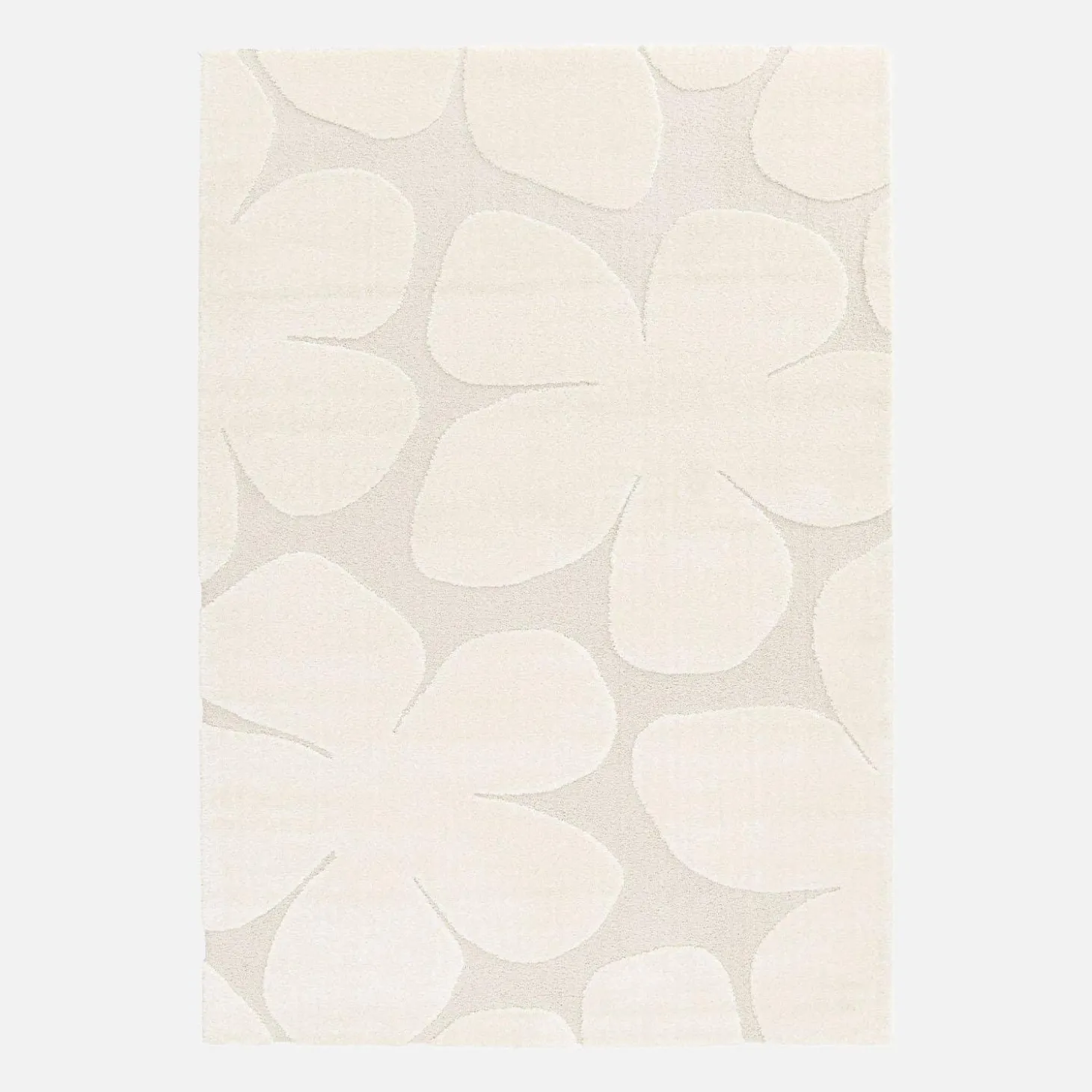 Vloerkleed voor binnen met bloemenpatroon crème