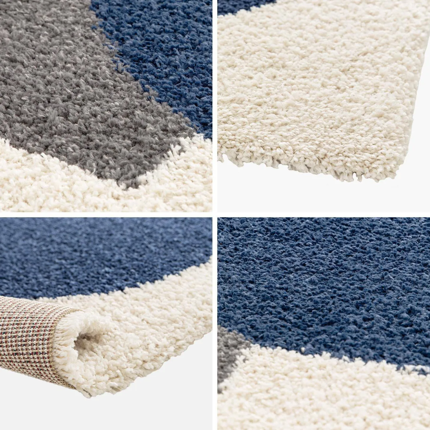 Vloerkleed voor binnen met geometrisch patroon meerkleurig shaggy