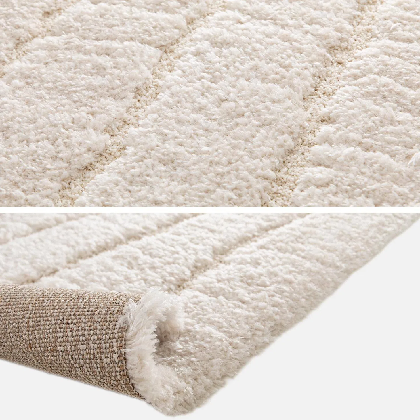 Vloerkleed voor binnen met lineair patroon crème