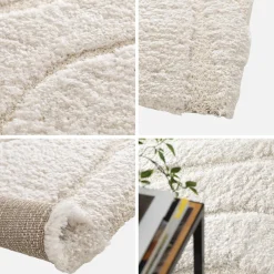 Vloerkleed voor binnen met reliëf patroon crème