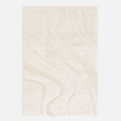 Vloerkleed voor binnen met reliëf patroon crème
