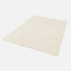 Vloerkleed voor binnen met reliëf patroon crème
