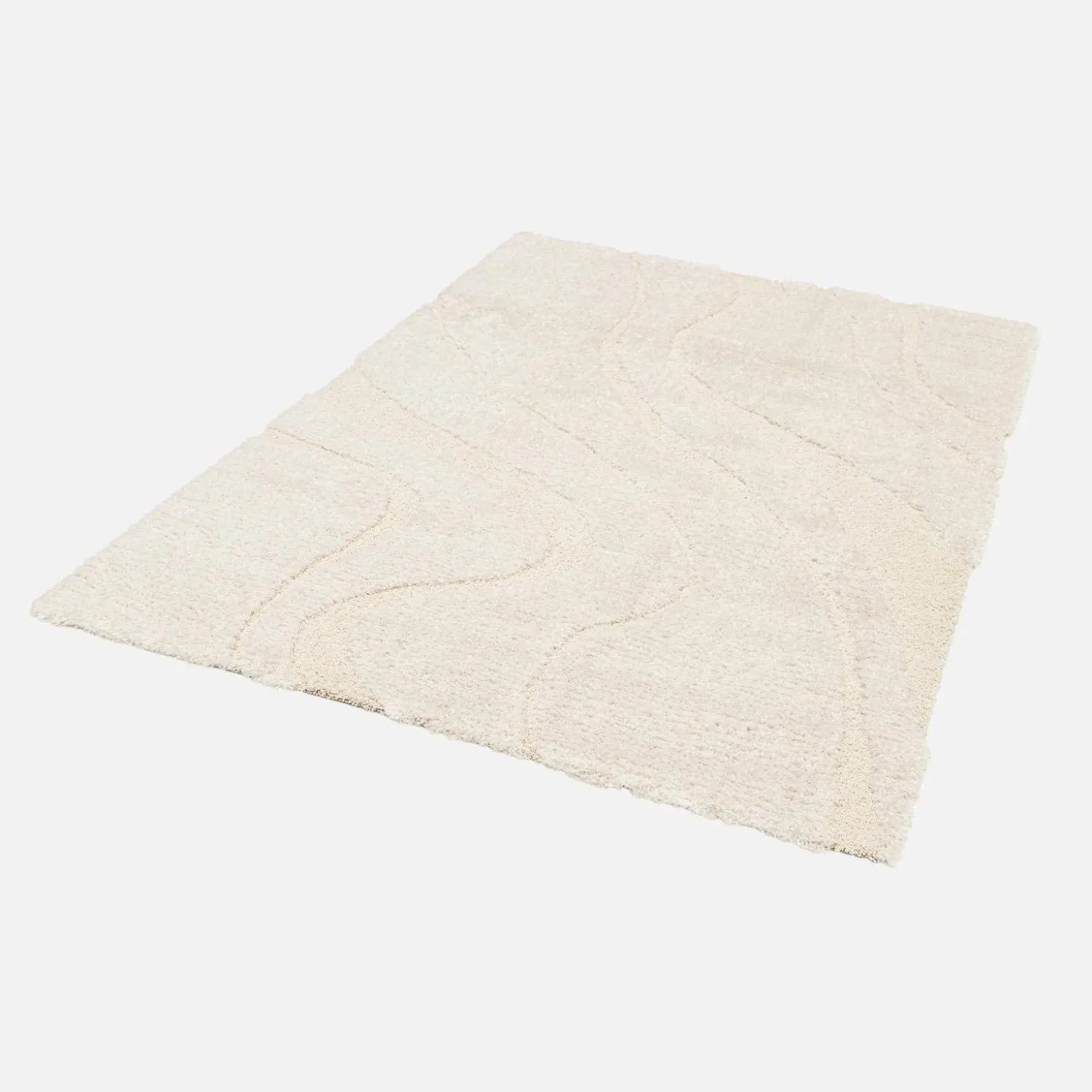Vloerkleed voor binnen met reliëf patroon crème