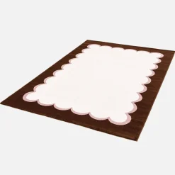 Vloerkleed voor binnen roze en bruin