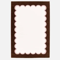 Vloerkleed voor binnen roze en bruin