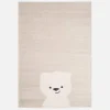 Vloerkleed voor kinderen met kleine teddybeer beige/crème