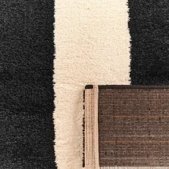 Vloerkleed zwart-wit gestreept voor binnen