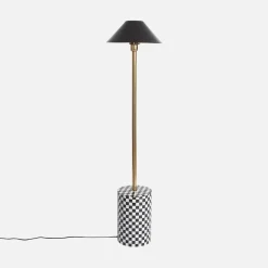 Vloerlamp interieur metaal met dambordpoot
