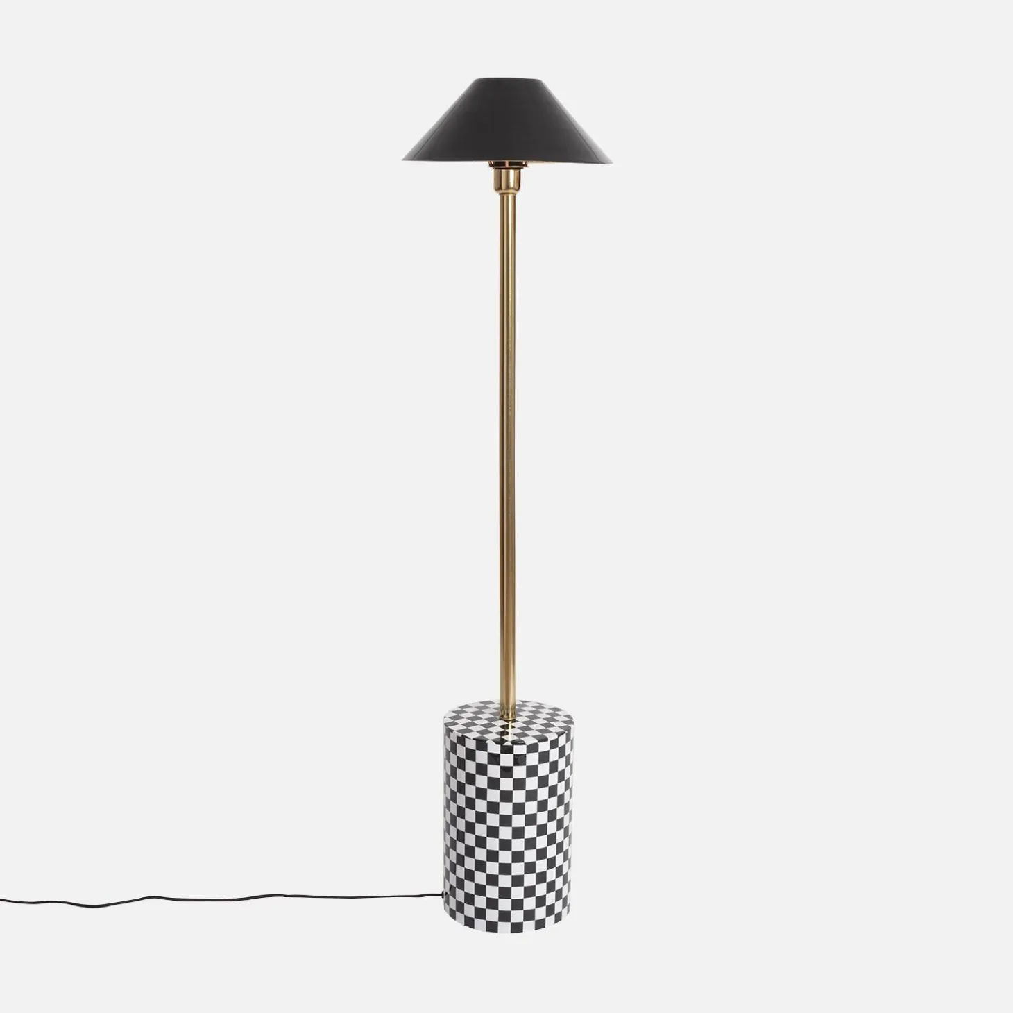 Vloerlamp interieur metaal met dambordpoot