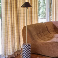 Vloerlamp interieur metaal met dambordpoot