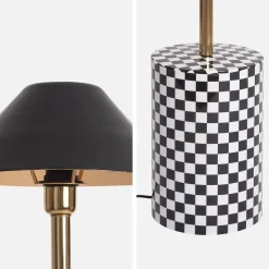 Vloerlamp interieur metaal met dambordpoot