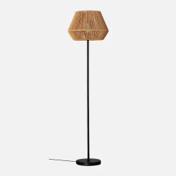 Vloerlamp met rotanlook H 150cm