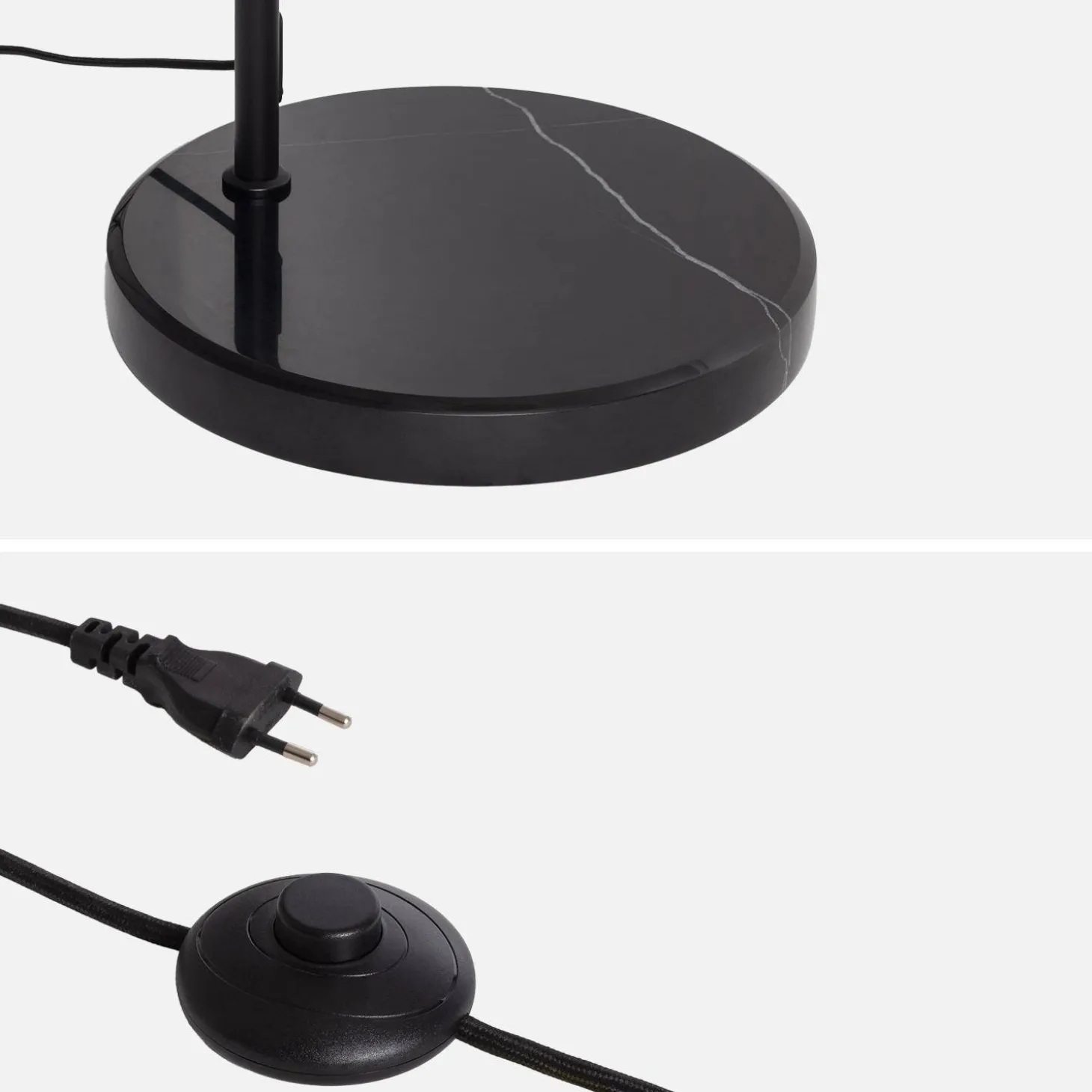 Vloerlamp riet, metaal en steen marmereffect