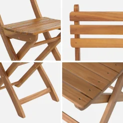 Vouwbare acacia tuinstoel (Set van 4)
