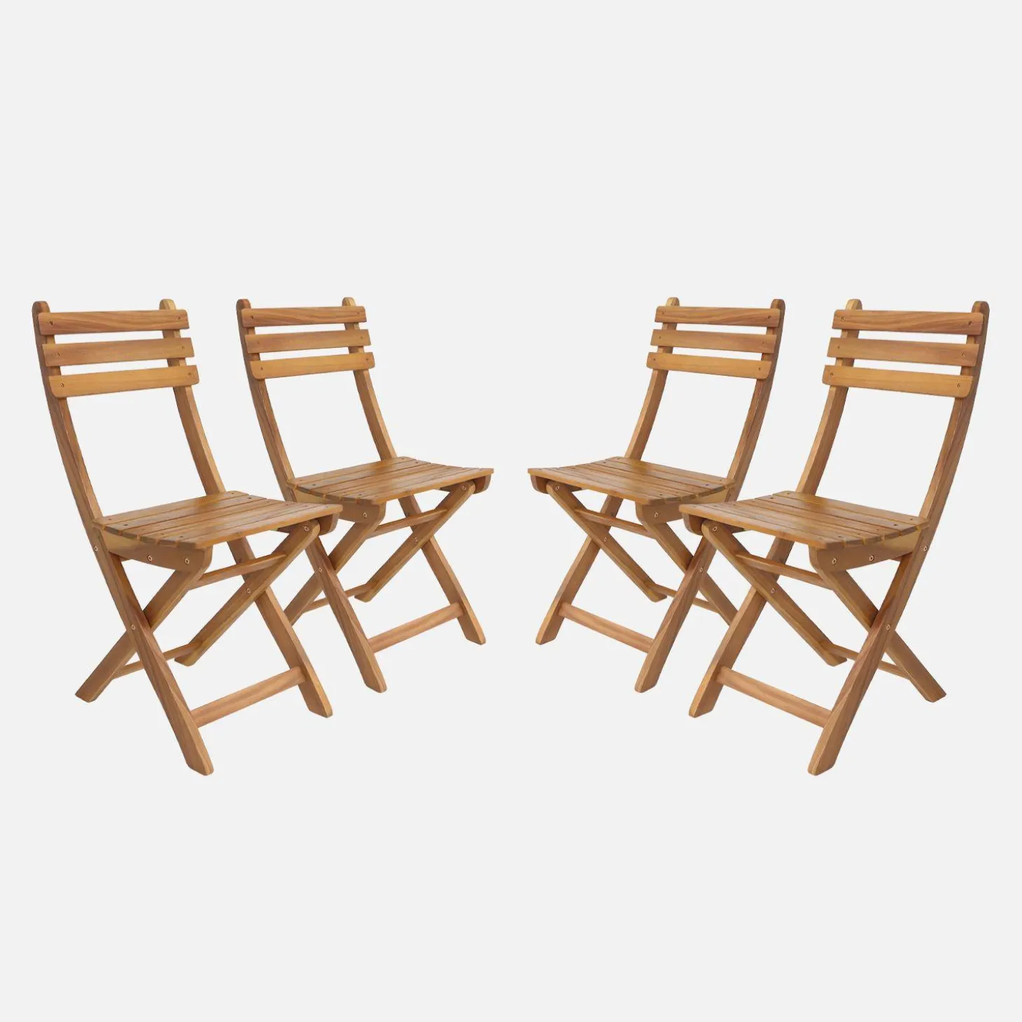 Vouwbare acacia tuinstoel (Set van 4)