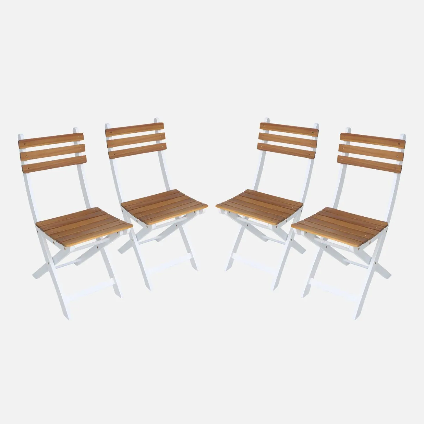 Vouwbare acacia tuinstoel (Set van 4)