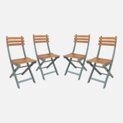 Vouwbare acacia tuinstoel (Set van 4)